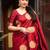Maroon soft silk blend banarasi jacuard work designer party wear saree with unstitched blouse piece