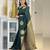 Green soft silk blend banarasi jacuard work designer party wear saree with unstitched blouse piece