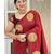 Maroon soft silk blend banarasi jacuard work designer party wear saree with unstitched blouse piece