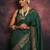 Green  soft silk blend banarasi jacuard work designer party wear saree with unstitched blouse piece