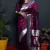 Wine soft silk blend banarasi jacuard work designer party wear saree with unstitched blouse piece