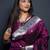 Wine soft silk blend banarasi jacuard work designer party wear saree with unstitched blouse piece