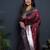 Maroon soft silk blend banarasi jacuard work designer party wear saree with unstitched blouse piece