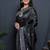 Black soft silk blend banarasi jacuard work designer party wear saree with unstitched blouse piece