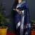 Neavy blue soft silk blend banarasi jacuard work designer party wear saree with unstitched blouse piece