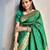 Green  soft silk blend banarasi jacuard work designer party wear saree with unstitched blouse piece