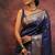 Neavy blue  soft silk blend banarasi jacuard work designer party wear saree with unstitched blouse piece