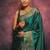 Green  soft silk blend banarasi jacuard work designer party wear saree with unstitched blouse piece