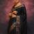 Black soft silk blend banarasi jacuard work designer party wear saree with unstitched blouse piece
