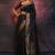 Black soft silk blend banarasi jacuard work designer party wear saree with unstitched blouse piece