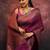 Wine  soft silk blend banarasi jacuard work designer party wear saree with unstitched blouse piece