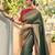 Green red soft silk blend banarasi jacuard work designer party wear saree with unstitched blouse piece