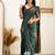 Green soft silk blend banarasi jacuard work designer party wear saree with unstitched blouse piece