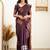 Purple soft silk blend banarasi jacuard work designer party wear saree with unstitched blouse piece