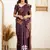 Purple soft silk blend banarasi jacuard work designer party wear saree with unstitched blouse piece