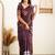 Purple soft silk blend banarasi jacuard work designer party wear saree with unstitched blouse piece