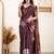 Purple soft silk blend banarasi jacuard work designer party wear saree with unstitched blouse piece