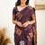 Purple soft silk blend banarasi jacuard work designer party wear saree with unstitched blouse piece