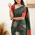 Green red soft silk blend banarasi jacuard work designer party wear saree with unstitched blouse piece