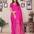 Pink soft silk blend banarasi jacuard work designer party wear saree with unstitched blouse piece