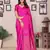 Pink silk blend banarasi saree with unstitched blouse piece