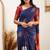 Blue red soft silk blend banarasi jacuard work designer party wear saree with unstitched blouse piece