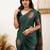 Green soft silk blend banarasi jacuard work designer party wear saree with unstitched blouse piece