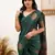 Green soft silk blend banarasi jacuard work designer party wear saree with unstitched blouse piece