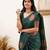 Green soft silk blend banarasi jacuard work designer party wear saree with unstitched blouse piece