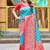 Sky blue soft silk blend banarasi jacuard work designer party wear saree with unstitched blouse piece