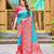 Sky blue soft silk blend banarasi jacuard work designer party wear saree with unstitched blouse piece