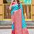 Sky blue soft silk blend banarasi jacuard work designer party wear saree with unstitched blouse piece