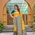 Yellow soft silk blend banarasi jacuard work designer party wear saree with unstitched blouse piece