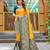 Yellow soft silk blend banarasi jacuard work designer party wear saree with unstitched blouse piece