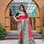 Red soft silk blend banarasi jacuard work designer party wear saree with unstitched blouse piece