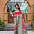 Red soft silk blend banarasi jacuard work designer party wear saree with unstitched blouse piece