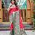 Red soft silk blend banarasi jacuard work designer party wear saree with unstitched blouse piece