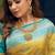 Yellow sky blue soft silk blend banarasi jacuard work designer party wear saree with unstitched blouse piece