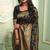 Black soft silk blend banarasi jacuard work designer party wear saree with unstitched blouse piece