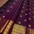 Purple soft silk blend banarasi jacuard work designer party wear saree with unstitched blouse piece