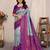 Sky blue purple soft silk blend banarasi jacuard work designer party wear saree with unstitched blouse piece