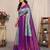 Sky blue purple soft silk blend banarasi jacuard work designer party wear saree with unstitched blouse piece