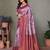 Lavender wine soft silk blend banarasi jacuard work designer party wear saree with unstitched blouse piece