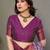Lavender wine soft silk blend banarasi jacuard work designer party wear saree with unstitched blouse piece