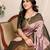 Light pink soft silk blend banarasi jacuard work designer party wear saree with unstitched blouse piece