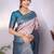 Pech sky blue soft silk blend banarasi jacuard work designer party wear saree with unstitched blouse piece