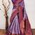 Lavender wine soft silk blend banarasi jacuard work designer party wear saree with unstitched blouse piece