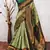 Pista green soft silk blend banarasi jacuard work designer party wear saree with unstitched blouse piece