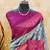 Sky blue pink soft silk blend banarasi jacuard work designer party wear saree with unstitched blouse piece