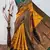 Lemon green silk blend banarasi saree with unstitched blouse piece